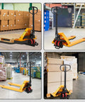 Beefy Rubber Pallet Jack Chock in use with pallet jacks, showcasing heavy-duty stabilization in warehouse environments.