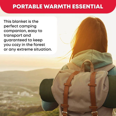 Hiker with backpack holding Hardcore Wool Blanket For Outdoors And Survival, Washable 80 Percent Wool, Twin Size
