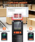 Multi Mode Wireless Barcode Scanner With Bluetooth 1D 2D QR Code Reader 3 In 1 USB 2.4G And LCD Screen showing upload modes
