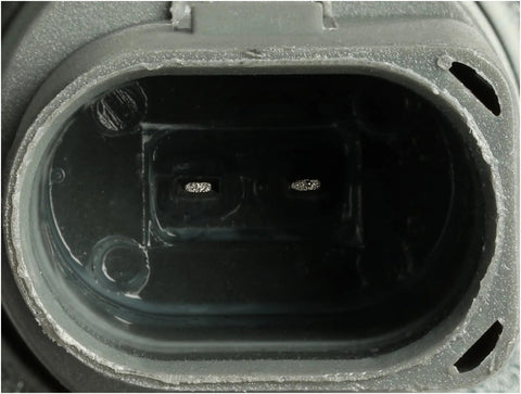 Inside view of connector for Premium Direct Fit Water Pump With Standard Rotation And Dual Outlet Timing Belt Driven Engine Replacement.