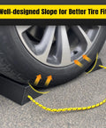 Dual Wheel Chocks Set With High Traction Ribs And Nylon Rope Non Slip Wheel Blocks With Yellow Reflective Tape for lightweight vehicles