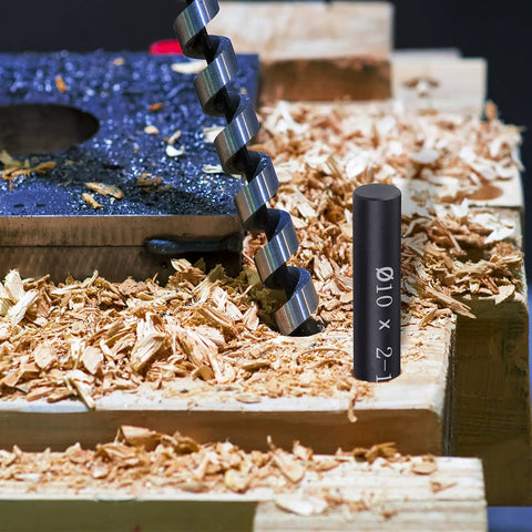 Seven Piece Beefy Aluminum Setup Blocks Height Gauge Set For Router And Table Saw, shown in woodworking environment.