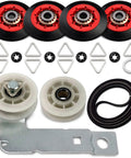 Dryer Repair Kit With Belt And Idler Pulley 4392067 W10837240 Drum Roller Bearing Replacement Parts kit including rollers and belt