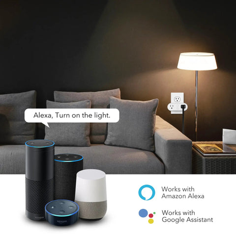 Dual Outlet Smart Plug 15A WiFi Bluetooth Extender, Hands Free Voice Control With Alexa And Google Home, Remote App Timers, No Hub Needed, ETL Certified, 2.4G WiFi