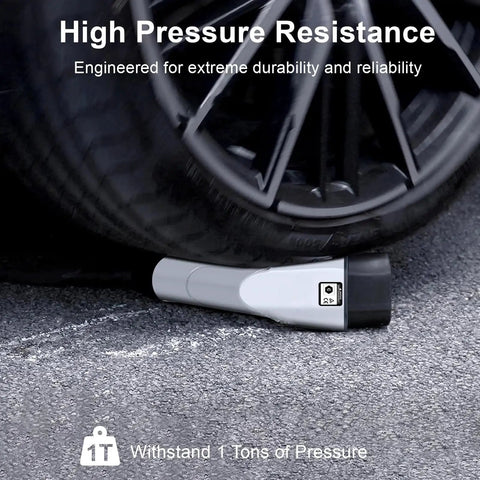 Pro Grade Type 2 EV Charging Cable Mode 3 Male To Female 22KW Three Phase 32A 16 FT Heavy Duty Extension Cord IEC Standard under car tire.