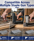 Premium Pro Grade 22 Gauge 71 Series Upholstery Staples Built Damn Tough With Galvanized Carbon Steel for multiple staple gun types.
