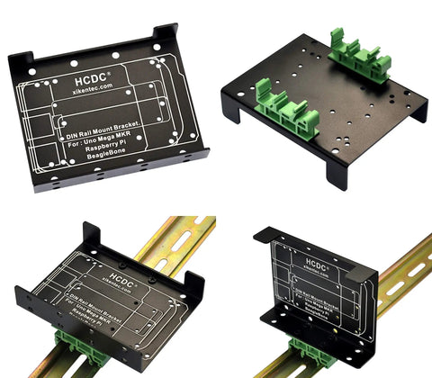 Din Rail Mount Bracket For Raspberry Pi A Plus B Plus 2B 3B 3B Plus 4B Zero And Arduino Uno Mega Mkr BeagleBone, aluminum bracket for DIN rail installation.
