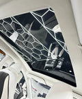 Inside view of Tesla Model Y with Compatible With 2020 To 2025 Model Y Electric Retractable Sunroof Sunshade installed.