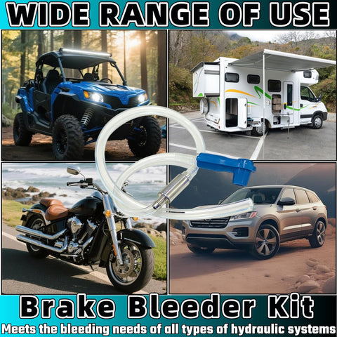 Upgraded Universal Brake Bleeder Kit With One Way Check Valve And Hose For Car Motorcycle And Clutch Systems Hydraulic Bleeding Tool For Air Free Fluid Purge And Diy Friendly Safer Easier Brake Maintenance