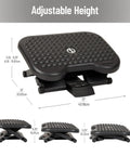 Under Desk Foot Rest For Ergonomic Comfort, Height Adjustable From 3.25 To 6.25 Inches, Massage Textured Surface, 17x13 Inches, Black
