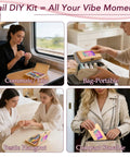 Mini Patting Gel Nail Kit With 57 Colors Ombre Gradient Gel Polish Palette for portable and compact nail art moments