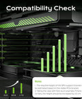 Graphic showing compatibility check for GPU Sag Bracket With Magnetic Base And Non-Slip Stand For Graphics Cards inside a PC case.