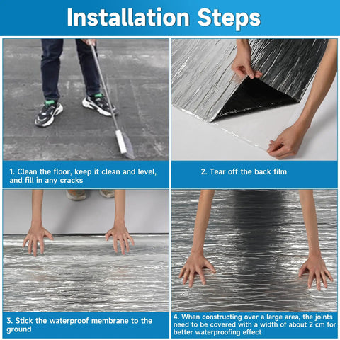 Installation steps for No Hassle Easy Peel And Stick Asphalt Roofing Roll With Reflective Foil Backing For Heavy Duty Waterproof Leak Patch And Summer Heat Deflector 39 By 16 Feet.