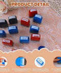 Top Notch Self Inking Stamp Set Boasts A Knockout 12 Pack Of Red And Blue Rubber Stamps crafted for busy office paperwork.