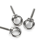 Stainless Steel 304 Eye Bolts One Quarter Inch Twenty Threads One Inch Long Ring Lifting Hardware 5 Pack Heavy Duty Lift Rings