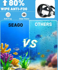 Comparison of clear vs foggy vision with Dope Anti Fog 180 Degree View Diving Mask for Adults Teens Women Men, black, snorkeling