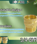 Brass Garden Swivel Pipe Fitting 3/4 GHT Female To 3/4 GHT Male Hose Adapter, Leak-Proof, Easy Hookup Hose Connector, Heavy-Duty, Corrosion-Resistant, Pack Of 2 brass swivel hose fitting, 3/4 GHT