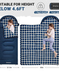 Lightweight Waterproof Kids Sleeping Bag For Cold Weather, Flannel Insulation, 44.6F Comfort, 35.6F Limit with child and teddy bear