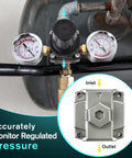 Air Regulator With 0 To 200 Psi Gauge And Four Port Adjustable Regulator, Fits Craftsman DeWalt DeVilbiss Air Compressors kit image