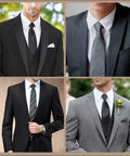 Men's Necktie Premium Fabric Business Formal Tie for Weddings Office Parties, 100 Percent Polyester, Soft Yet Crisp Drape, Durable Colorfast Material, Easy Care, Anti-Sway Buckle Design for a Slick, Hassle Free Look.