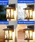 Two Pack Dusk To Dawn Outdoor Wall Lanterns Waterproof Sconce Lights With Frosted Glass Shade And E26 Socket For House Garage Patio Front Door Auto Night Sensor No Fuss showcasing weather resistance qualities.