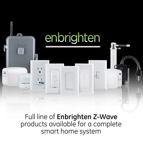 Assorted Enbrighten Z-Wave products for smart home system, including Z-Wave Plus Smart Dimmer With QuickFit And SimpleWire