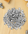 Knurled Flat Head Rivet Nuts Kit Stainless Steel 120 Pieces With Easy Installation And Secure Connection One Quarter Twenty Thread Inserts