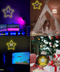 Star Neon Sign Led Light For Gaming Setup And Kids Bedroom Wall Decor Game Room Vibe Man Cave Glow Dimmable Star Sign For Boys And Teens Cool Gift For Gaming Lovers And Kids