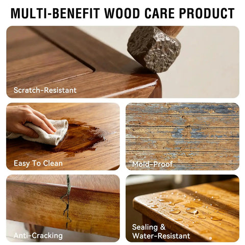 Slick All In One Cedar Wood Stain And Sealer One Gallon Non Toxic Waterproof Finish in use on various wood surfaces.