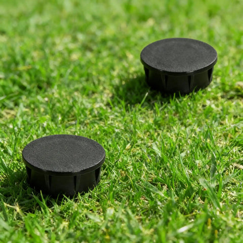 4 Pack Sprinkler Head Cap With Sealing Ring Spray Shut Off Covers For Outdoor Lawn Yard Garden Irrigation Black Easy Replacement For Sprinkler Heads 1.8 Inch Diameter on grass
