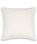Fall Coastal Patio Pillow Cover 20x20 For Indoor Outdoor Use, Water Repellent Cushion Cover In Neutral Tan Stripe