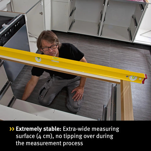 STABILA Type R 300 Spirit Level, 40 cm, Torsion-Resistant Aluminium R Profile used for precise leveling.