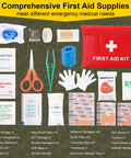 Image of All In One Survival First Aid Kit 248 Pcs With Go-To Tactical Gear Emergency Trauma Medical Supplies In A Durable MOLLE Pouch.