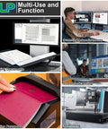 Collage showing a scanner handling documents, advertisements, passports, customs scanning, and a 3D printer in industrial use.