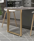 Rock Solid Industrial Steel Tube Desk Legs Straight Up Heavy Duty Metal Table Feet For Dining Bench Office Furniture Diy Black Powder Coated Support Struts Built Like A Tank displayed with modern kitchen island and stools.