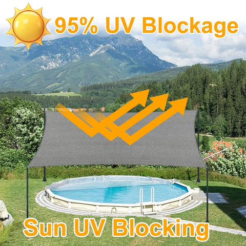 Six By Eight Foot Rectangle Sun Shade Sail Canopy For Outdoor Patio And Garden UV Block 96 Percent Breathable Fabric 185 GSM Gray