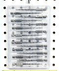 Workhorse Heavy Duty 16 Piece Parabolic Flute Drill Bit Set For Wood Number 6 Size Ninety Sixteenths Inch in clear plastic case.