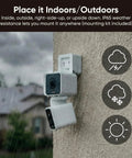 Dual Camera Pan And Tilt Security System For Indoor And Outdoor Use, 2K Ultra Clarity, IP65 Weatherproof, wall-mounted