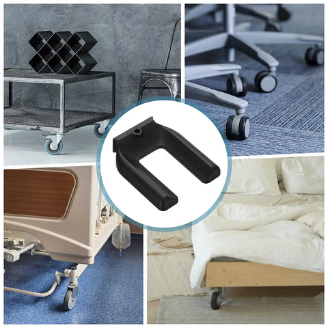 4 Pack Rubber Furniture Wheel Stopper Cups For Casters, Non Slip Floor Protectors, M75 Size 83 By 71 By 16.9 Mm, Black