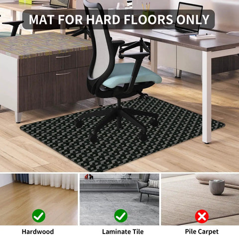 48 By 36 Inch Office Chair Mat For Hardwood Floors With 3D Pattern PVC Heavy Duty Floor Protector For Rolling Chairs under desk