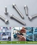 170 Piece M6 Screws Set In 304 Stainless Steel Hex Socket Head Cap Screws with use in 3D printers, RC cars, and electronics