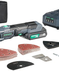 Go To 20V Cordless Oscillating Multi Tool Kit With 32 Piece Accessory Kit, 2.0Ah Battery, 2.4A Charger, And Case displayed