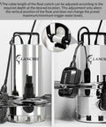 1.6HP Stainless Steel Sump Pump With Auto Float Switch, 6000GPH High Flow Submersible Water Pump for pools and basements