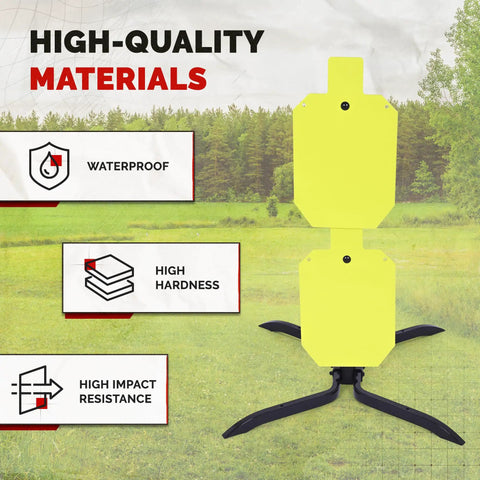 Heavy Duty Target Stand System NP550 Steel For 12x20 Silhouette Targets with waterproof and high hardness features in green field