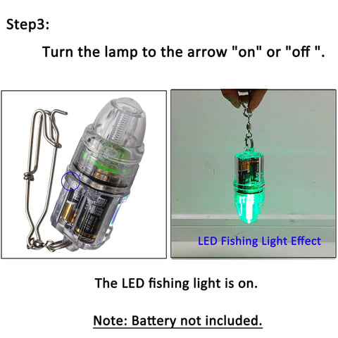 Green Underwater Fishing Light For Deep Drop Use With Longline Clip Waterproof LED Lamp That Attracts Fish Like A Pro And Lures