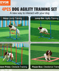All In One Dog Agility Training Kit For Backyard Fun With Adjustable High Hurdles Weave Poles Jump Ring Pause Box Obstacle Set in use