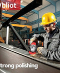 Worker using Beast 850W Angle Grinder With 5 Inch Discs 7 Amp Corded Cut Off Tool 360 Degree Guard 12000 RPM for metal grinding