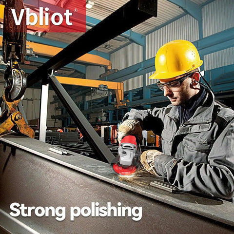 Worker using Beast 850W Angle Grinder With 5 Inch Discs 7 Amp Corded Cut Off Tool 360 Degree Guard 12000 RPM for metal grinding