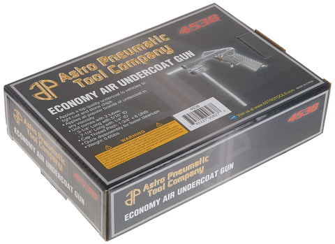 Top Shelf Air Undercoat Spray Gun For Trucks And Cars Kicks Rust To The Curb in a packaged box with product details.