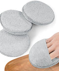 Heavy Duty Five Inch Microfiber Wood Conditioner Applicator Pads For Cutting Board Wax And Oil Spreaders On Point Kitchen Essentials No Sweat Daily Cook Gear Four Pack with hand using pad.